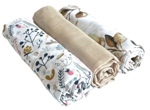 Муслінові пелюшки Time of Babasa, золоті квіти, 70х75 см, 3 шт