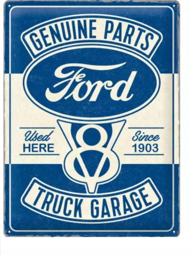 Ностальгікарт металевий щит FORD V8 вантажівка гараж