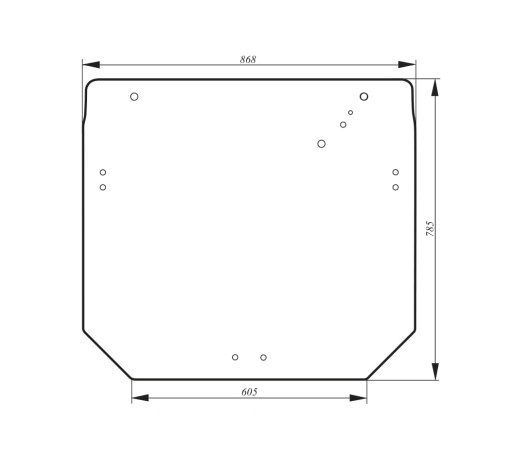 Заднее стекло John Deere M5, 5e, 6d, 5320 R206835