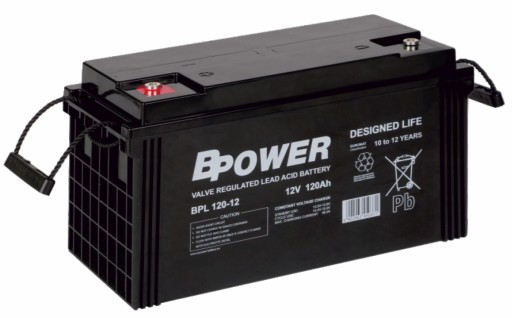 Bpower bpl гелевий акумулятор 120-12 120ah 12v ups 10-12 років для човна waw
