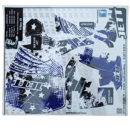 НАКЛЕЙКА ДЛЯ ОБУВИ JETT BLUE / BLACK OFFROAD STYLE