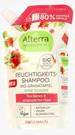 Alterra šampón na vlasy hydratačný, Granátové jablko Bio