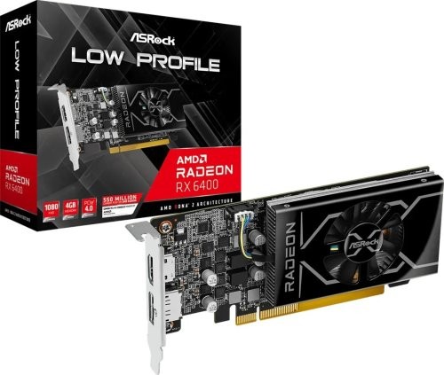 ＞ ASRock AMD RadeonRX 6400 LP PCIExp 4GB Karta graficzna ASROCK Radeon RX 6400 Low Profile 4GB GDDR6