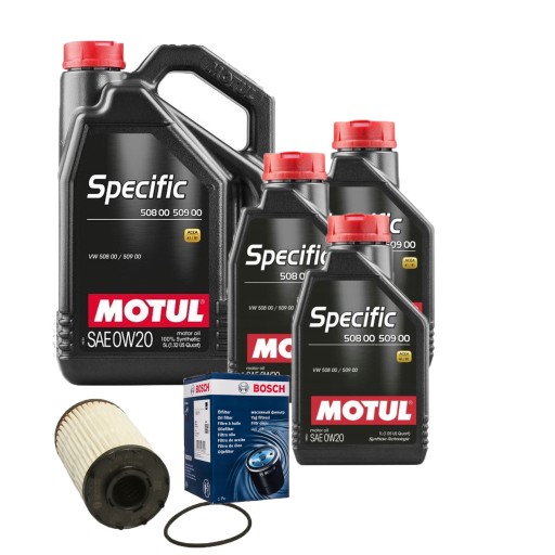 Масло и фильтр Motul 0W20 для VW TOUAREG 3.0 R TSI CR7
