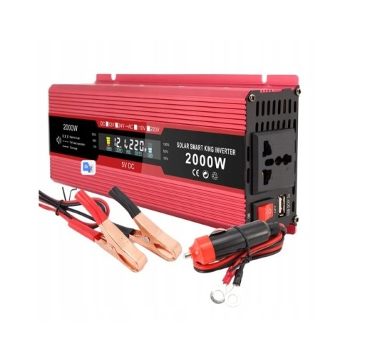 1200W 2000W DC 12V до AC 220V інвертор