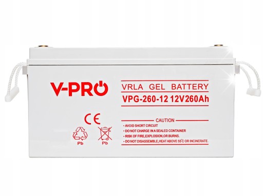 Гелевая батарея 12 в, 260 ач, лодка, кемпер, солнечный преобразователь, ибп vpro
