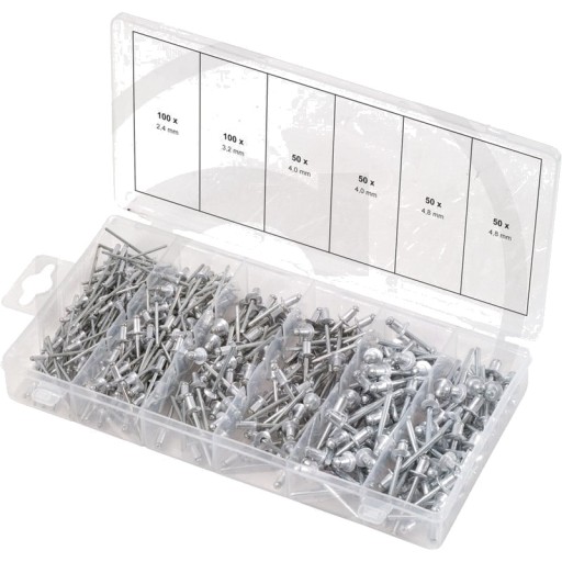 Набор заклепок KS Tools, 400 предметов, 2,4–4,8 мм