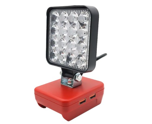 Adapter Lampa halogen Milwaukee M18 V18 Led Latarka Mocna 2 Usb