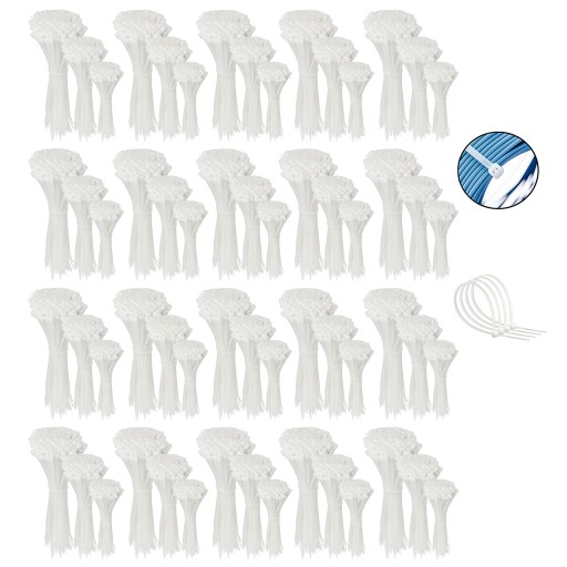 Кабельные стяжки, белые кабельные стяжки 2,5 мм 6000 шт.