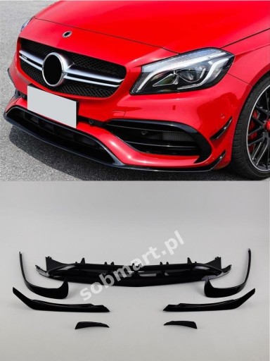 FBS-MW176-ABS-01 - Mercedes A W176 2015-18 спойлер передній спойлер ABS