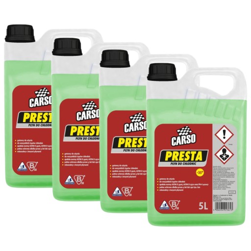 ЖИДКОСТЬ ДЛЯ РАДИАТОРА CARSO PRESTA ЗЕЛЕНАЯ -35C 5л x4 = 20л