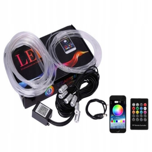 1187367492934 - 6x EL WIRE ВОЛОКОННО-ОПТИЧНИЙ LED RGB AMBIJENT PILOT 2x8m