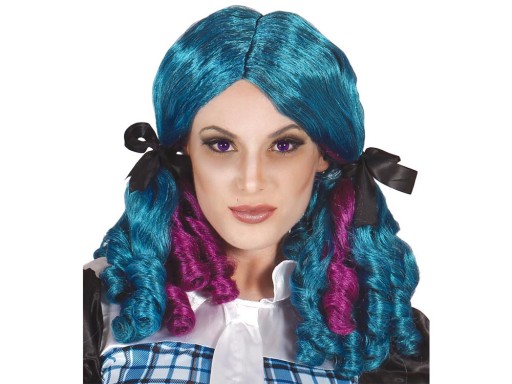 Готична перука русалки, синьо-фіолетові хвостики