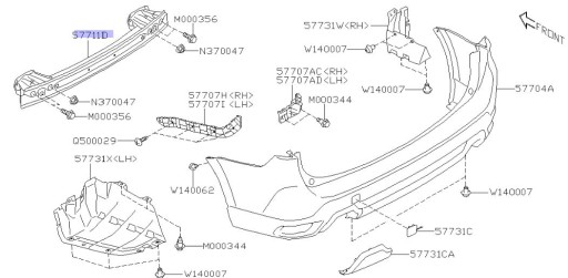 57711SJ0209P - БАЛКА ЗАДНЕГО БАМПЕРА SUBARU FORESTER V 2018-