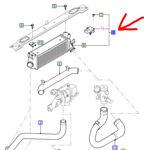 ME2C11-9L440-BB - ИНТЕРКУЛЕР FORD TRANSIT Mk5 2.0L ДИЗЕЛЬ
