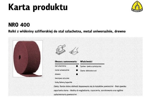 KLINGSPOR НЕТКАНЫЙ ШЛИФОВАЛЬНЫЙ РУЛОН NRO 400 1