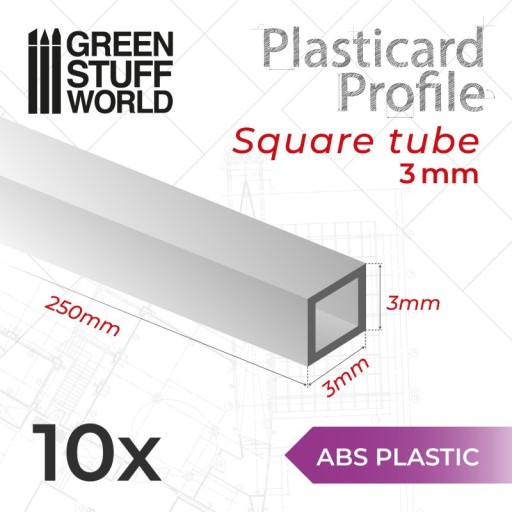 ABS Plasticard - Profile TUBE 3mm 10 szt.