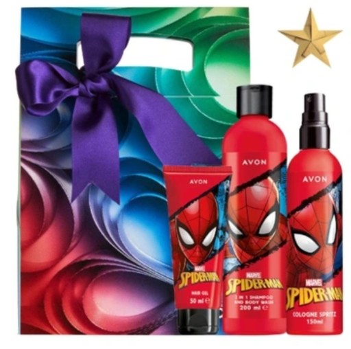 НАБІР ЛЮДИНИ-ПАВУКА ДЛЯ ХЛОПЧИКА AVON 3 ГЕЛЕВІ ПРОДУКТИ