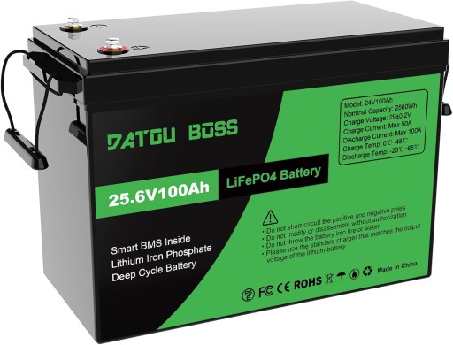 DT-24V100A-A01-EU - Datouboss 24v 100ah lifepo4 литиевая батарея 100a bms глубокие циклы для дома на колесах