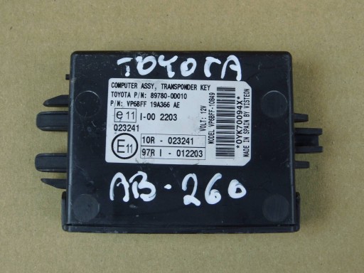 Toyota Yaris II module computer control unit ASSY 89780-0D010