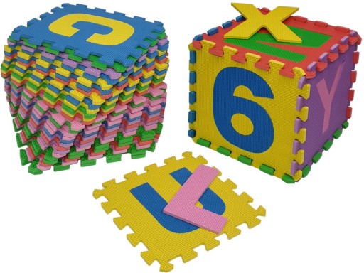 Pena rohože puzzle písmená a číslice 36 ks. 30x30 cm
