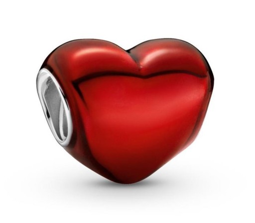 Charms Pandora - Červené kovové srdce 799291C02