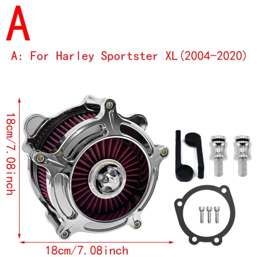 BD601794-Red - Красный фильтр Style Filter хромированный Harley Sp