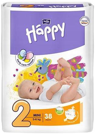 Підгузки Bella Baby Happy розмір 2 3-6 кг 38 шт.