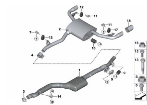 18308478401 - ХОМУТ ТРУБЫ ИЗД. BMW 5 G30