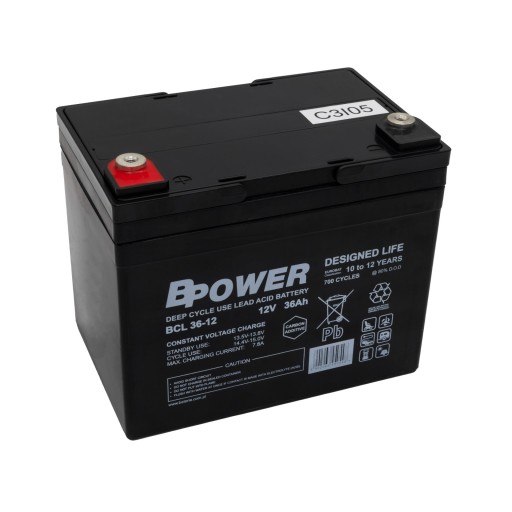 Bpower 36ah bcl36-12 акумулятор 12v циклічна робота 700 циклів глибокий цикл
