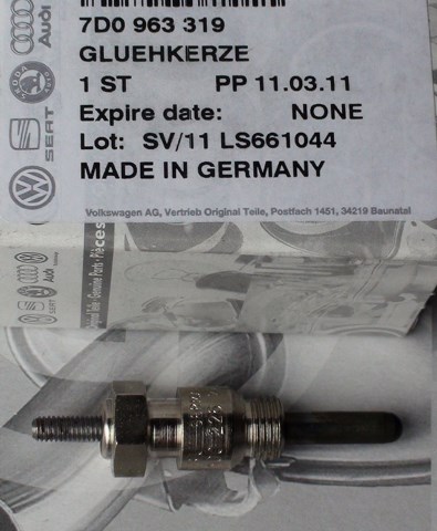 Свеча накаливания 7d0963319 vw