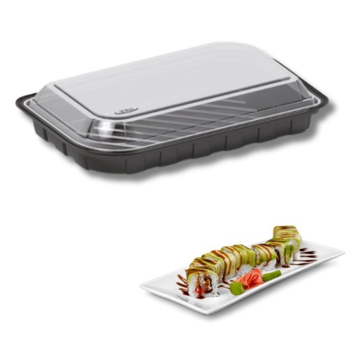 Opakowanie pojemnik na sushi zestaw 21 x 13 x 4,2 cm 50szt zestaw 800ml