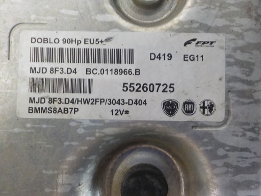 FIAT DOBLO II computer control unit 55260725 MJD8F3.D4