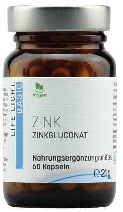 ZINOK - GLUKONÁT ZINOČNATý 15Mg VEGE LIFE LIGHT 60 KAP