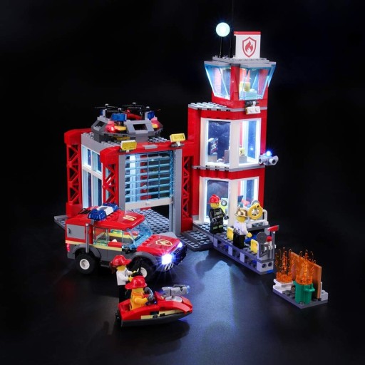 ZESTAW OŚWIETLENIA LED ZESTAWU City Fire Station 60215 BRIKSMAX