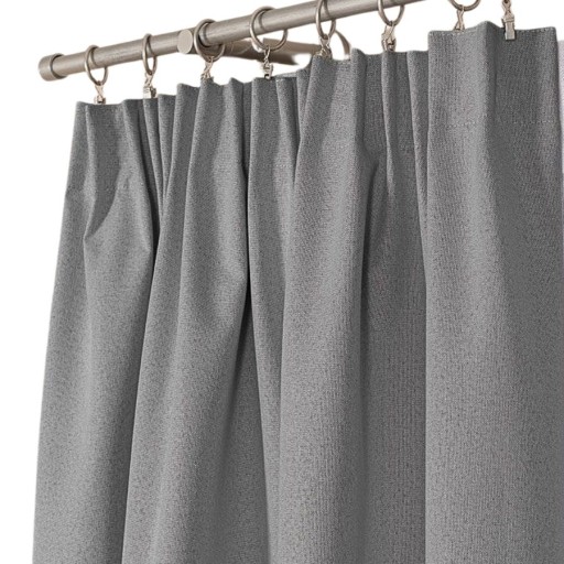 Zasłona 100% zaciemniająca na taśmie ciemnoszara 140x250 cm Blackout żabki