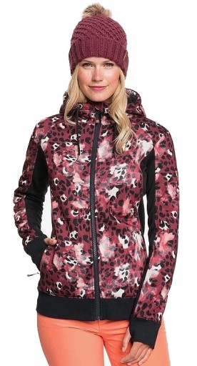 Mikina Roxy Frost Printed Zip - RRE1/Oxblood Red