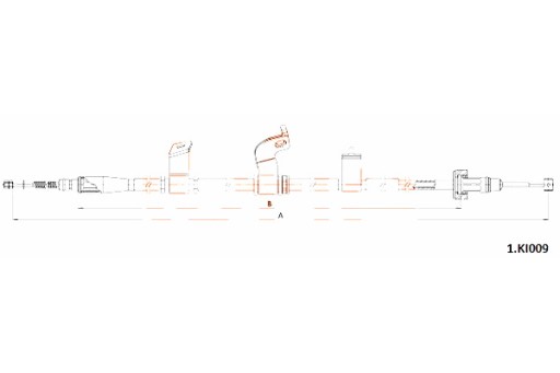 92.1.KI009 - РЕВЕРСИВНИЙ ТРОС РУЧНОГО ГАЛЬМА KIA