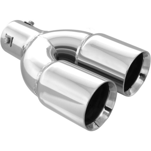 НАКОНЕЧНИК ВЫХЛОПНОЙ ГЛУШИТЕЛЯ ДЛЯ ТРУБЫ 36–61 ММ ДВОЙНАЯ ХРОМИРОВАННАЯ СТАЛЬ 2x 76 ММ