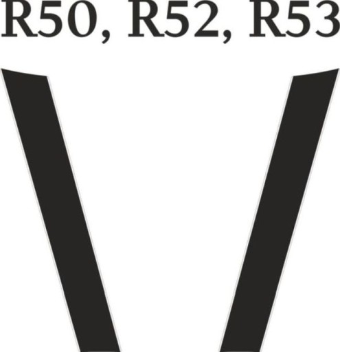 Наклейки Mini Cooper R50 / R53 Ремни для капота 2цвета