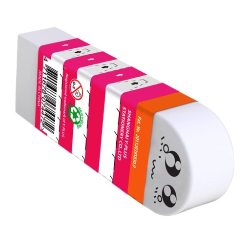 Гумка Y-Plus біла, чорна, відтінки синього, відтінки оранжевого 1 шт.