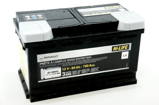 77 11 - Акумулятор 12V 85AH 760a L4 оригінал RENAULT