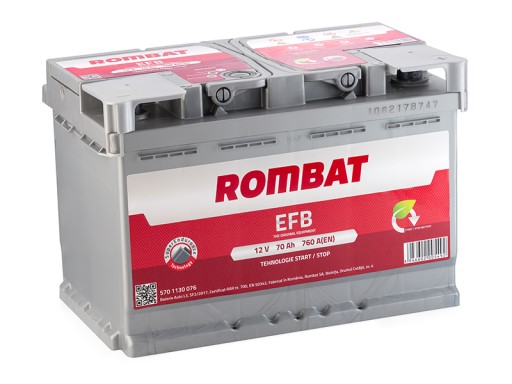 F370 - Акумулятор ROMBAT EfB start / stop 12V 70Ah 760A