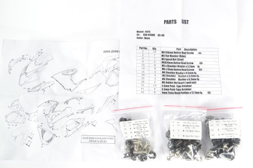 1000K5 - Suzuki GSX-R 1000 05-06 обтекатель болты комплект