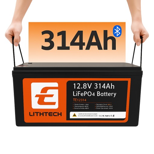Аккумулятор lifepo4 12 в 314ah littech + двигатель для кемпера с bluetooth