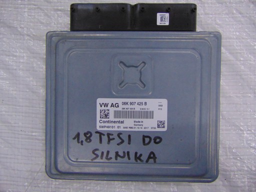 VW PASSAT B8 1.8 TSI компьютер двигателя 06K907425B