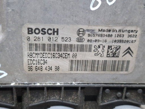 Bedienteil DES MOTORS 0281012523 9664843480 9657699480 CITROEN C3 207 1.4 HDI