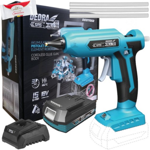 АККУМУЛЯТОРНЫЙ КЛЕВОЙ ПИСТОЛЕТ DED7052 + АККУМУЛЯТОР 2 Ач + LAD