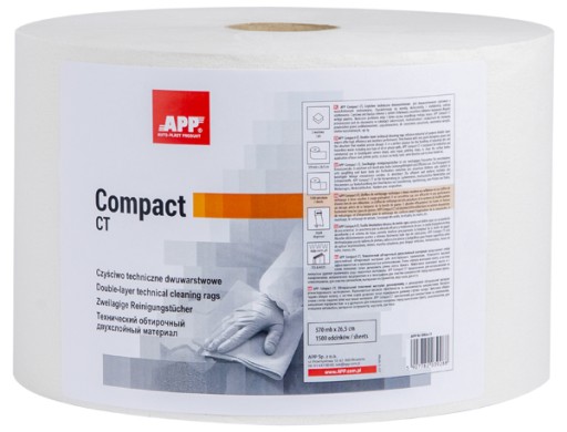 Технічний очищаючий двошаровий паперовий рушник білий 540mb / App Compact