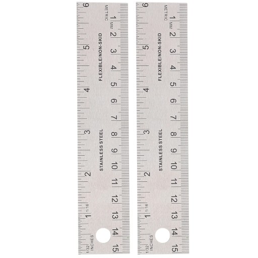 3 Pieces Stainless Steel Metal Rulers with Cork Backing 6+6+12 Inch Metal  Ruler Cork Backed Non Slip Straight Edge Ruler with Inch and Centimeters  for